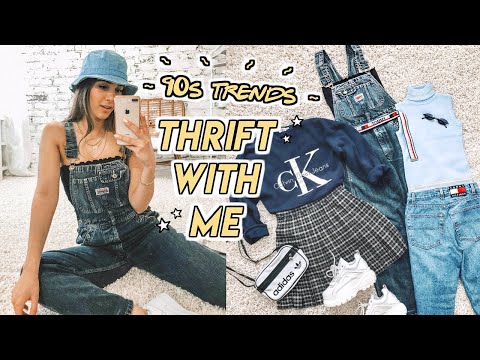 THRIFTING 90s TRENDS ☆ plaid skirts, denim overalls, mom jeans + more!