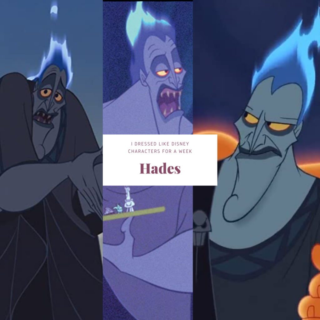 Collage of animated photos of Hades Disney cartoon