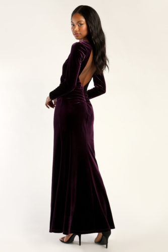 Lulus Velvet Open Back Maxi Dress