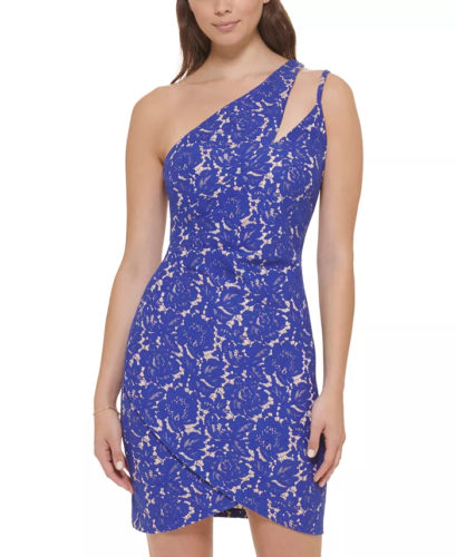 Macy's Lace One Shoulder Cut Out Dress