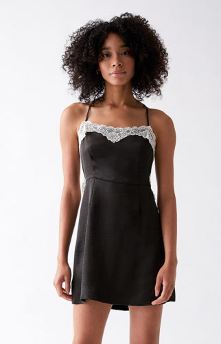 Pacsun Lace Trim Dress in black