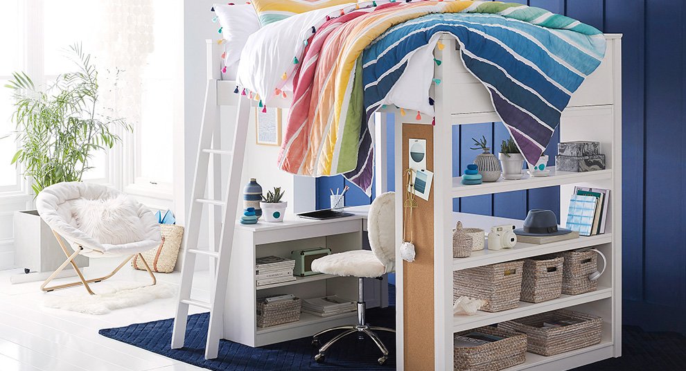 Rainbow dorm room from PBTeen