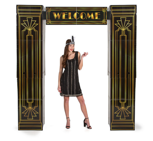 1920s Old Hollywood themed welcome arch for birthday party