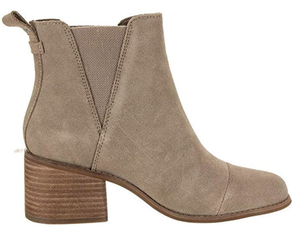 TOMS taupe suede ankle booties