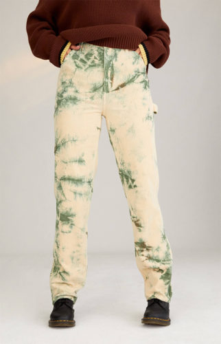 Pacsun Tie Dye Pants in green and beige tie dye